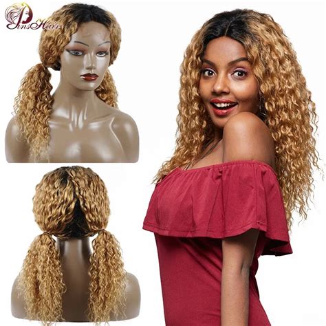 Pinshair Lace Closure Wig Honey Blonde Lace Front Human Hair Wig With 4x4 Closure Ombre T1b 27