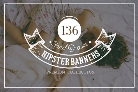 Hand Drawn Hipster Banner Pack ~ Illustrations ~ Creative