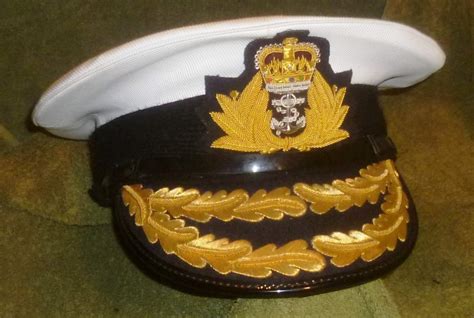 Royal Navy Officer Hat Naval Captain Peak Cap R N Commanders Cap
