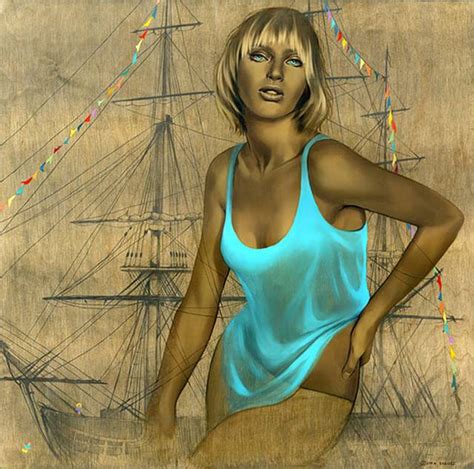 Pavan Mickey Paintings Of Beautiful Women At Sea