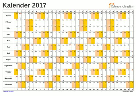 Här kan du se månadskalender för januari 2021 inklusive veckonummer. Jahreskalender 2017 zum Ausdrucken - PDF-Vorlage 4 #KalUhr ...
