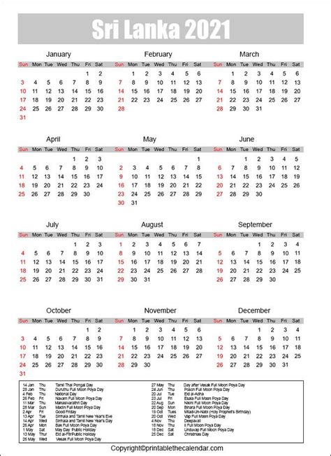 2023 Sri Lanka Calendar Get Latest News 2023 Update