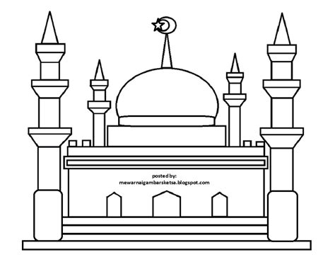 Masjid Sketsa Mewarnai Ramadhan Nusagates