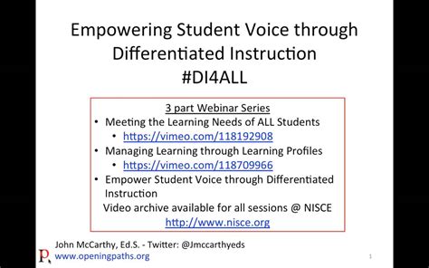 Empowering Student Voice Through Differentiated Instruction On Vimeo
