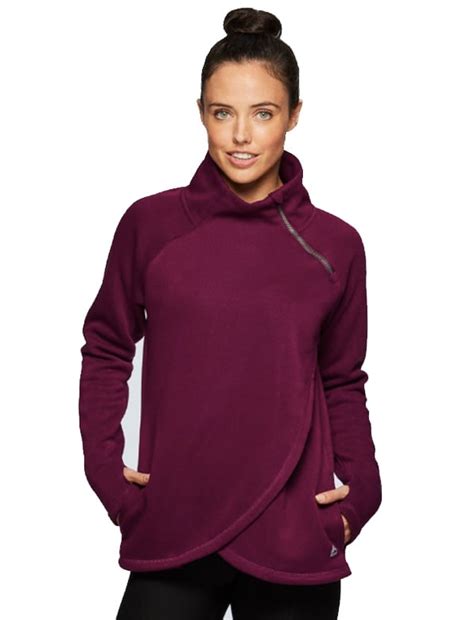 Rbx Active Womens Striated Fleece Back 14 Zip Pullover Best Workout Clothes On Amazon Prime