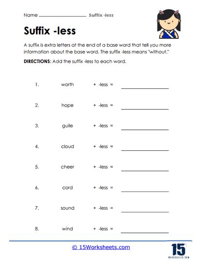 Suffix Less Worksheets 15