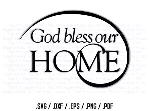 God bless our home wall art. God Bless Our Home SVG Art SVG Clipart Home Decor Wall Art