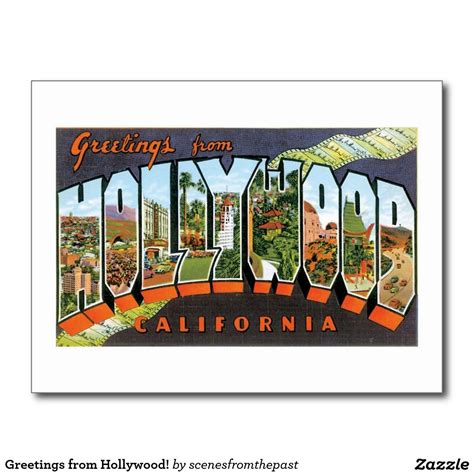 Greetings From Hollywood Postcard City Postcard
