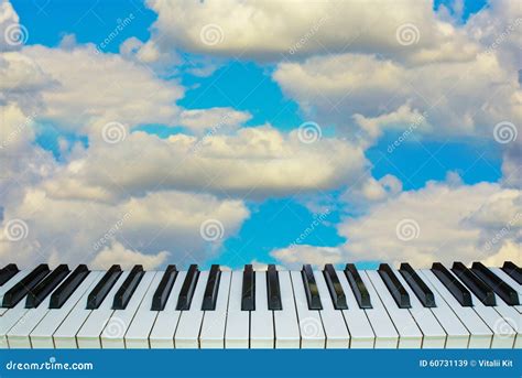 Music Heaven Piano Keys Against The Sky Stock Image Image 60731139