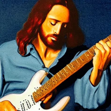 A Photo Of Jesus Christ Playing Electric Guitar Stable Diffusion