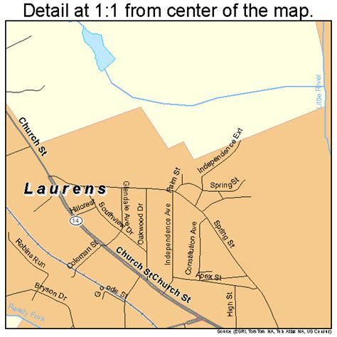 Laurens South Carolina Street Map 4540615