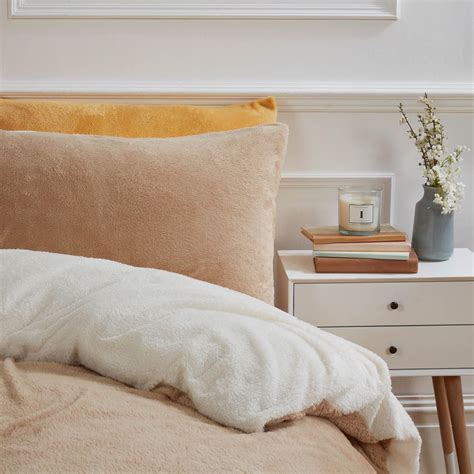 Brentfords Reversible Teddy Fleece Duvet Cover With Pillowcase Bedding Set Blush Ebay