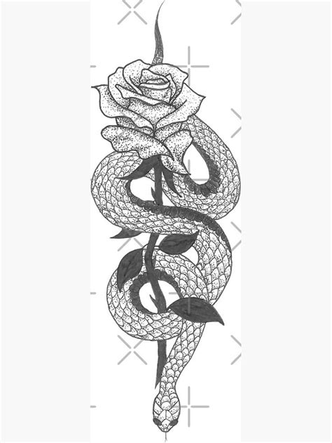 Ink Snake And Rose Magnet By Mypapercranes Snake Tattoo Design Chest