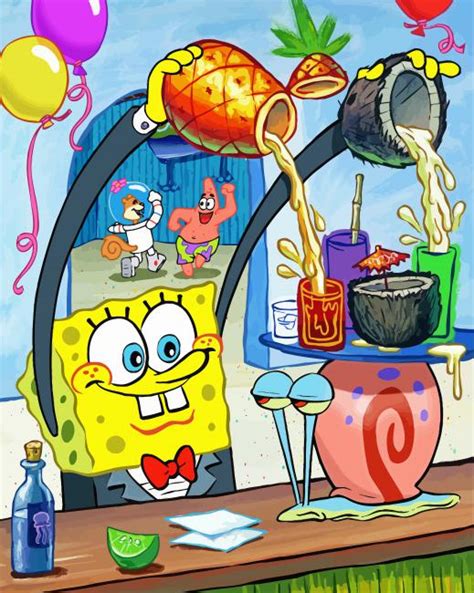 Aesthetic Spongebob And Gary Paint By Numbers Paintingbynumberskitcom
