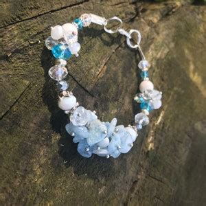 Aquamarine Bracelet For Bridesmaid Custom Raw Crystal Etsy