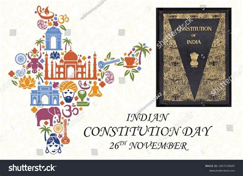 Indian Constitution Day Banner Design Ilustrações Stock 2057170697