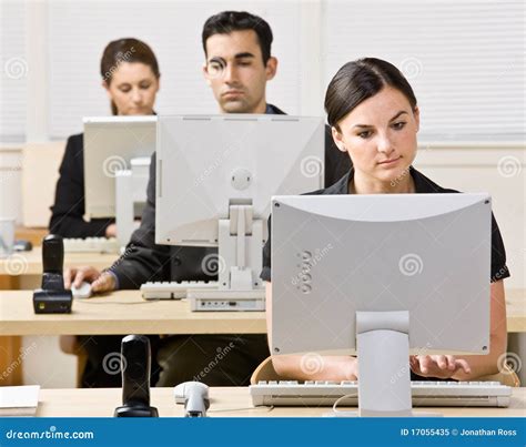Business People Working On Computers Stock Image Image Of Furniture