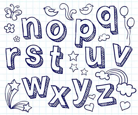 19 Cool Easy Fonts To Draw By Hand Alphabet C1f
