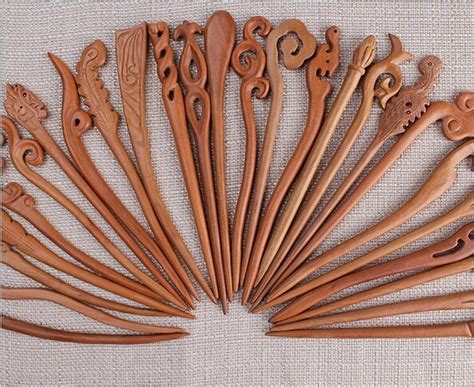 Purely Handwork Chinese Traditional Hairpins Classical Wooden Hair Pin