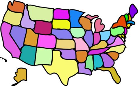 Cartoony Colored Usa Map Clip Art At Vector Clip Art