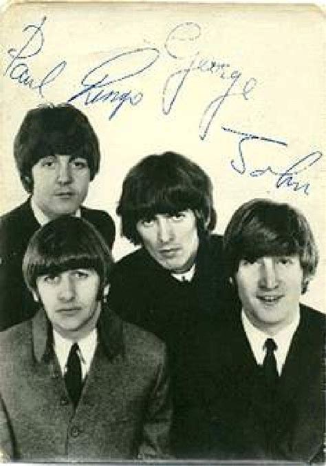 A The Beatles Card Autographed By All Of Them 1965 Beatles