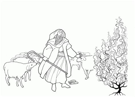 Moses And Burning Bush Coloring Page Coloring Home 4100 Hot Sex Picture