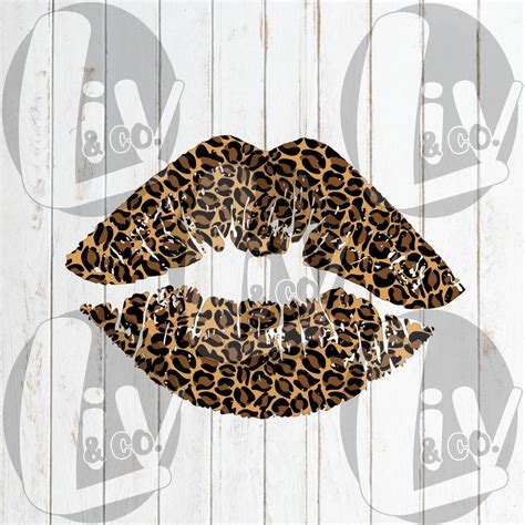 Leopard Print Lips Svg Png Design Lip Kiss Smooch Clipart Etsy