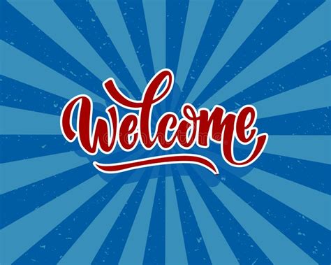 Welcome Lettering Text Modern Calligraphy Style Illustration Red And