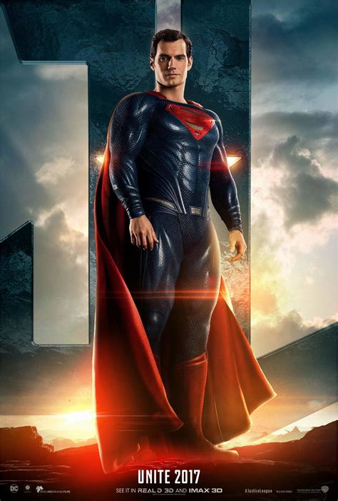 Justice League 2017 Poster Henry Cavill As Superman Justice