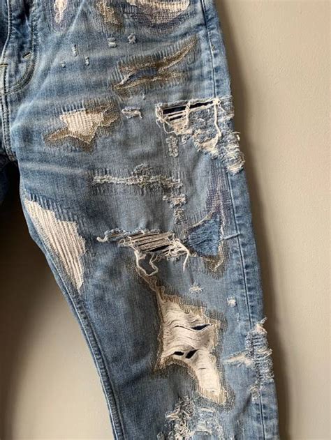 Vlone Vlone Runway Distressed Denim Jeans Xl 33 34 Grailed