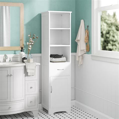 Symple Stuff 40cm W X 160cm H X 38cm D Solid Wood Tall Bathroom Cabinet