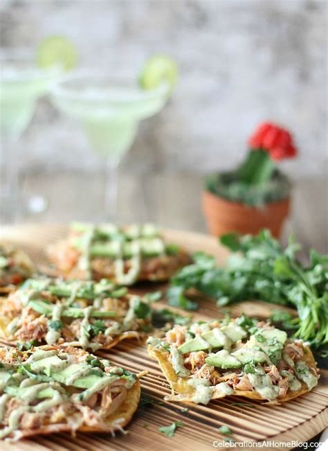 Chicken Tostadas With Creamy Poblano Sauce Recipe Tostadas Main Dish Casseroles Mexican