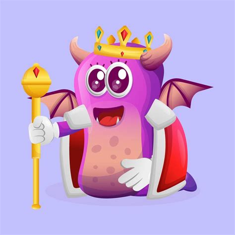 Cute Purple Monster King 13293655 Vector Art At Vecteezy