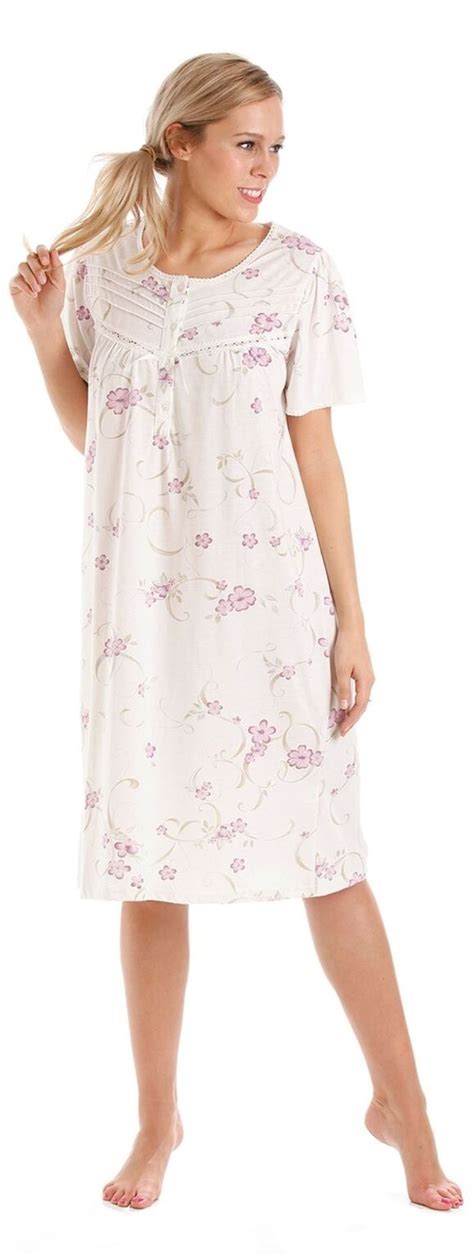 Floral Short Sleeve Jersey Cotton Rich Nightie Nightdress Nightshirt Ebay