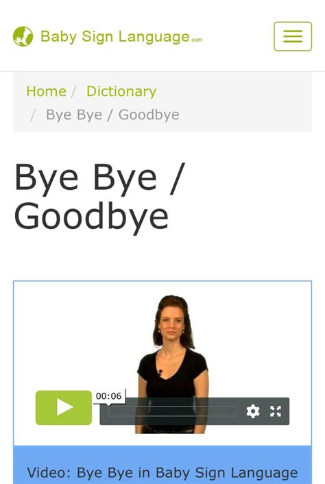 Bye Bye Baby Sign Language Baby Signs Sign Language