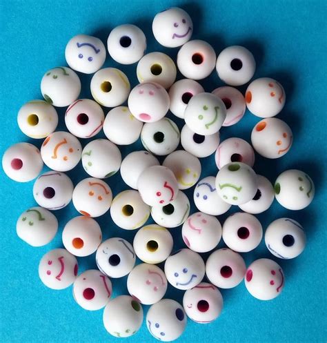 Smiley Face Plastic Beads Childrens Beads Plastic Beads