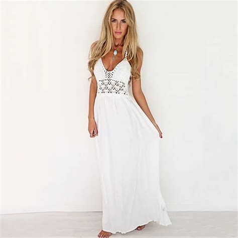 White Maxi Dress Summer New Arrival Women Sexy Boho Style Beach Dresses Bodycon 2016 Femme Plus