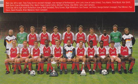 Arsenal Football Team Photo1988 89 Season Arsenal Football Team