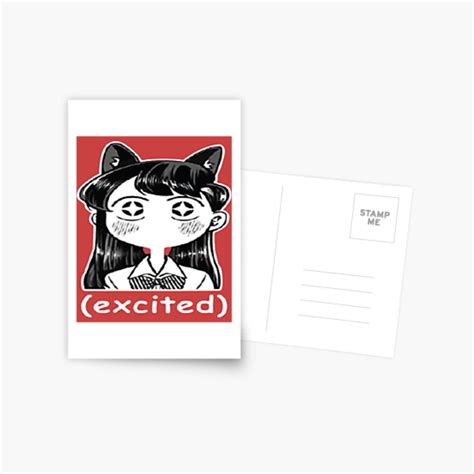 Anime Manga Excited Komi San Cat Meme Postcard By Shopyureis Redbubble