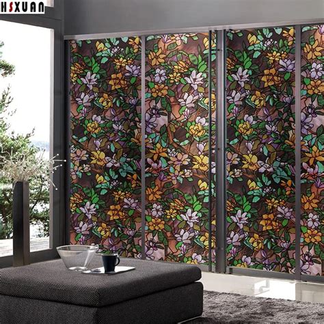 Decorative Window Films Sunscreen 92x100cm Pvc Self Adhesive 3d Flower