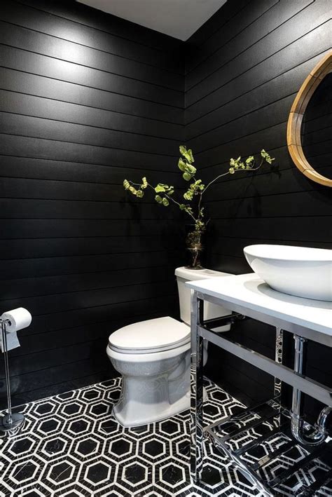 31 Inspiring Black Powder Room Design Ideas With Modern Style