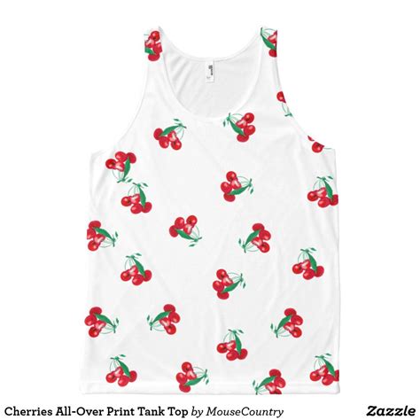 Cherries All Over Print Tank Top Printed Tank Tops Cherries Gifts Shopping Women Fashion