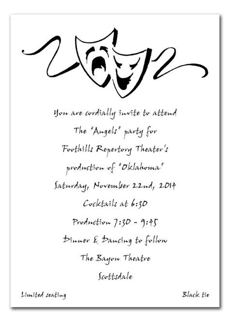 Drama Masks College Graduation Party Invitations Graduation Party