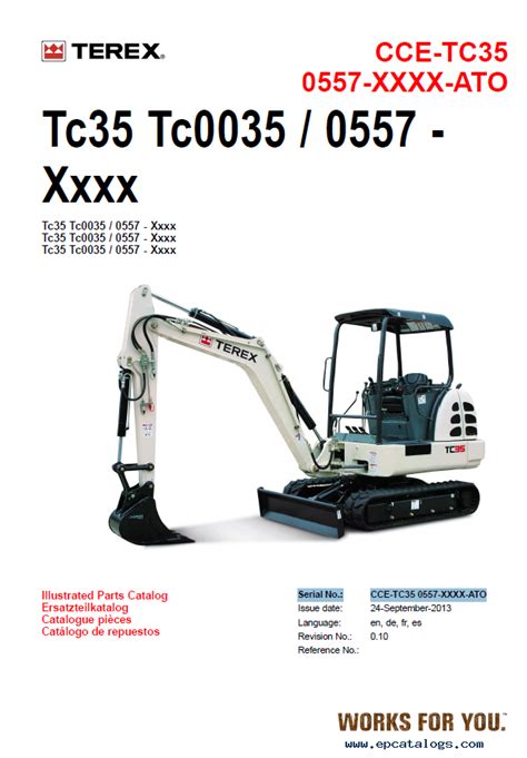 terex tctc mini excavator illustrated parts catalog