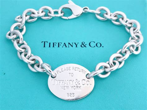 Tiffany And Co Silver Oval Tag Bracelet Vintage Return To Tiffany And Co