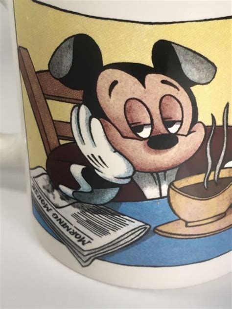 Vintage Mickey Mouse Disney Morning Coffee With News Paper Cup Mug