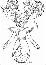 Coloring Goku Dragon Ball Zamasu Trunks Popular sketch template
