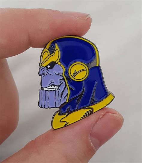Thanos Retro 90s Marvel Villain Enamel Pin Etsy