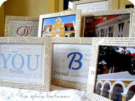 Select candids from family hangouts or friend gatherings. book page covered frames {diy monogram printable} - the ...