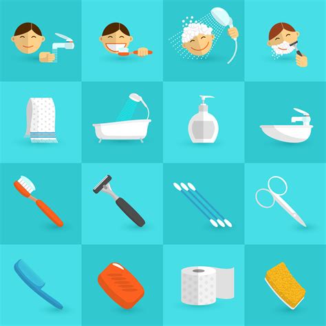 Hygiene Icons Flat 434680 Vector Art At Vecteezy